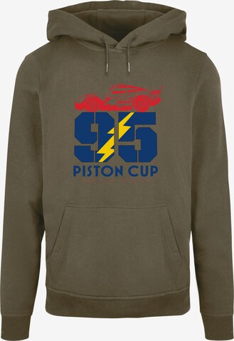 ABSOLUTE CULT Sweatshirt 'Cars - Piston Cup 95' in Groen: voorkant