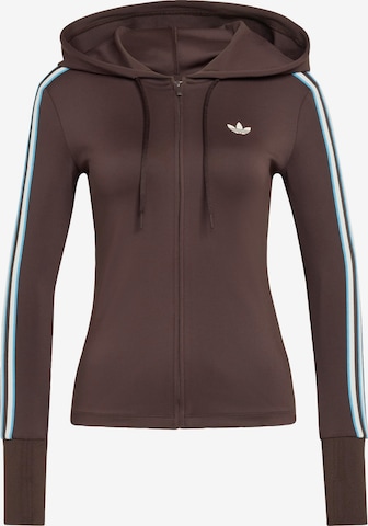 Veste de survêtement 'Trefoil' ADIDAS ORIGINALS en marron : devant