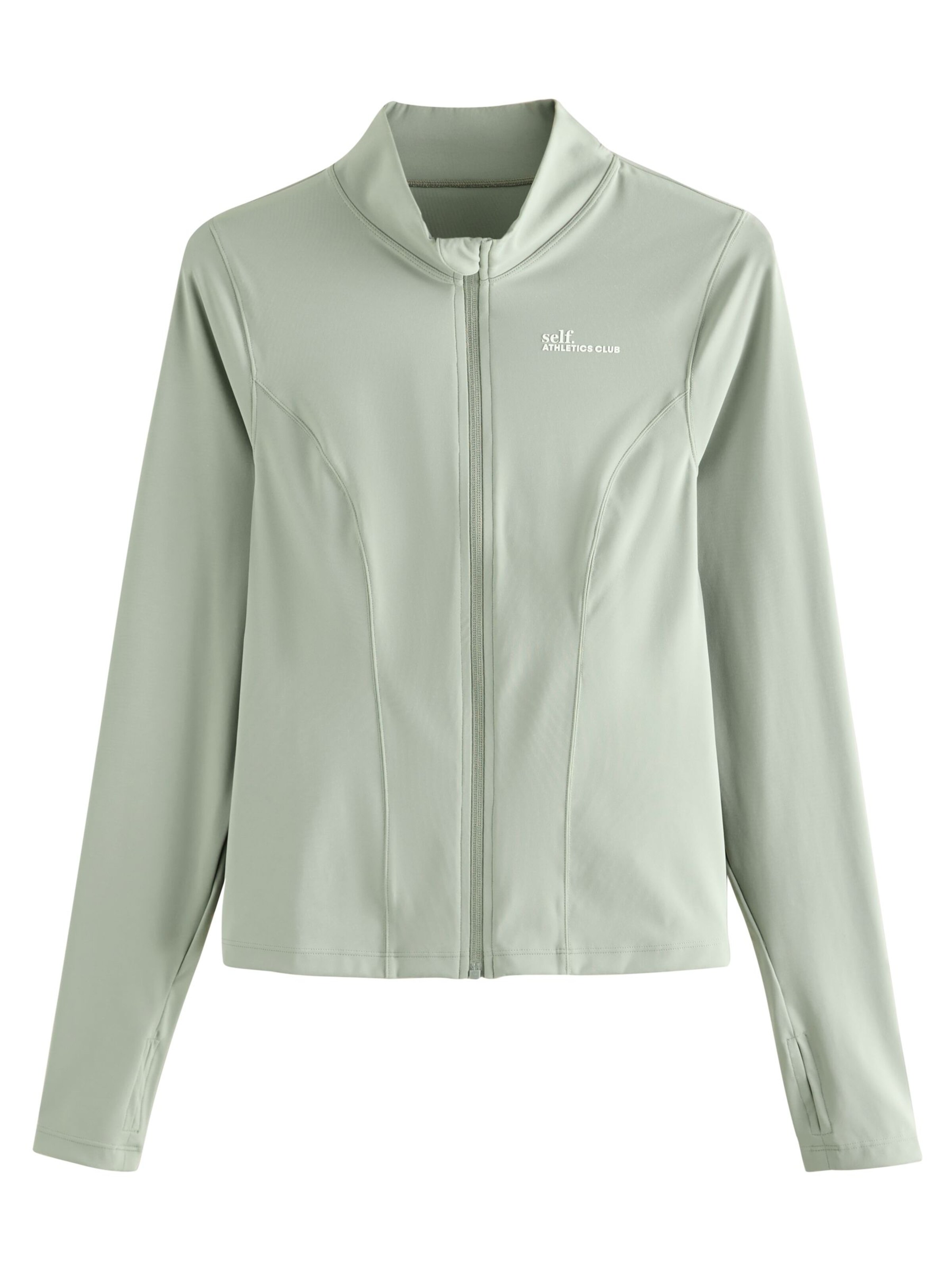 self. Knit Cardigan in Green: front