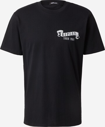 REPLAY - Camiseta en negro: frente