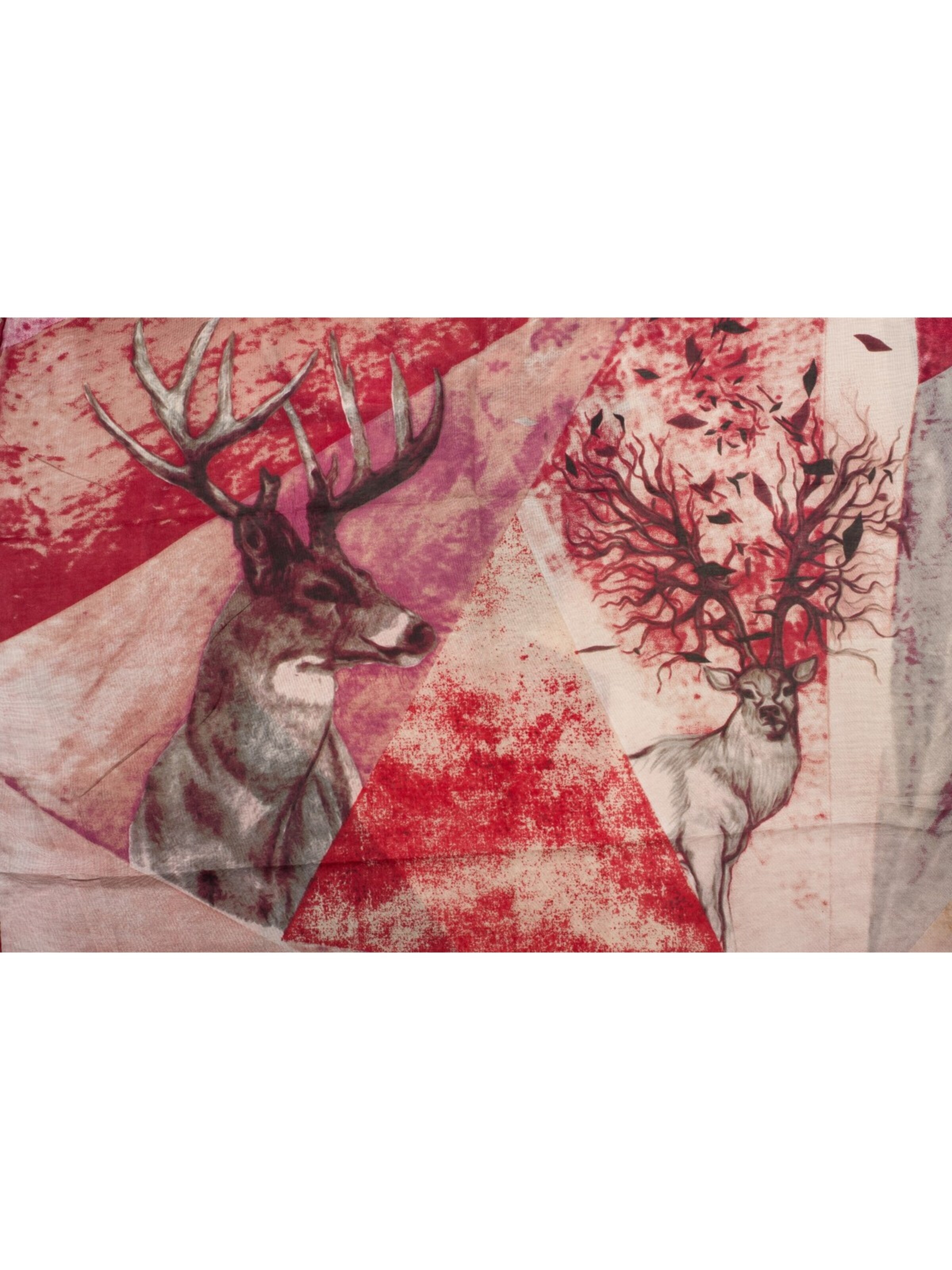 styleBREAKER Schlauchschal 'Loop Schal mit Hirsch Print'‌‌‌‌‌ in Pink