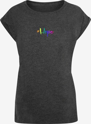 Maglietta 'Hope Rainbow' di Merchcode in grigio: frontale