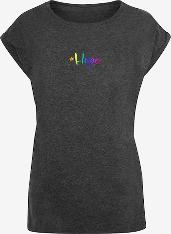 Merchcode Shirt 'Hope Rainbow' in Grey: front