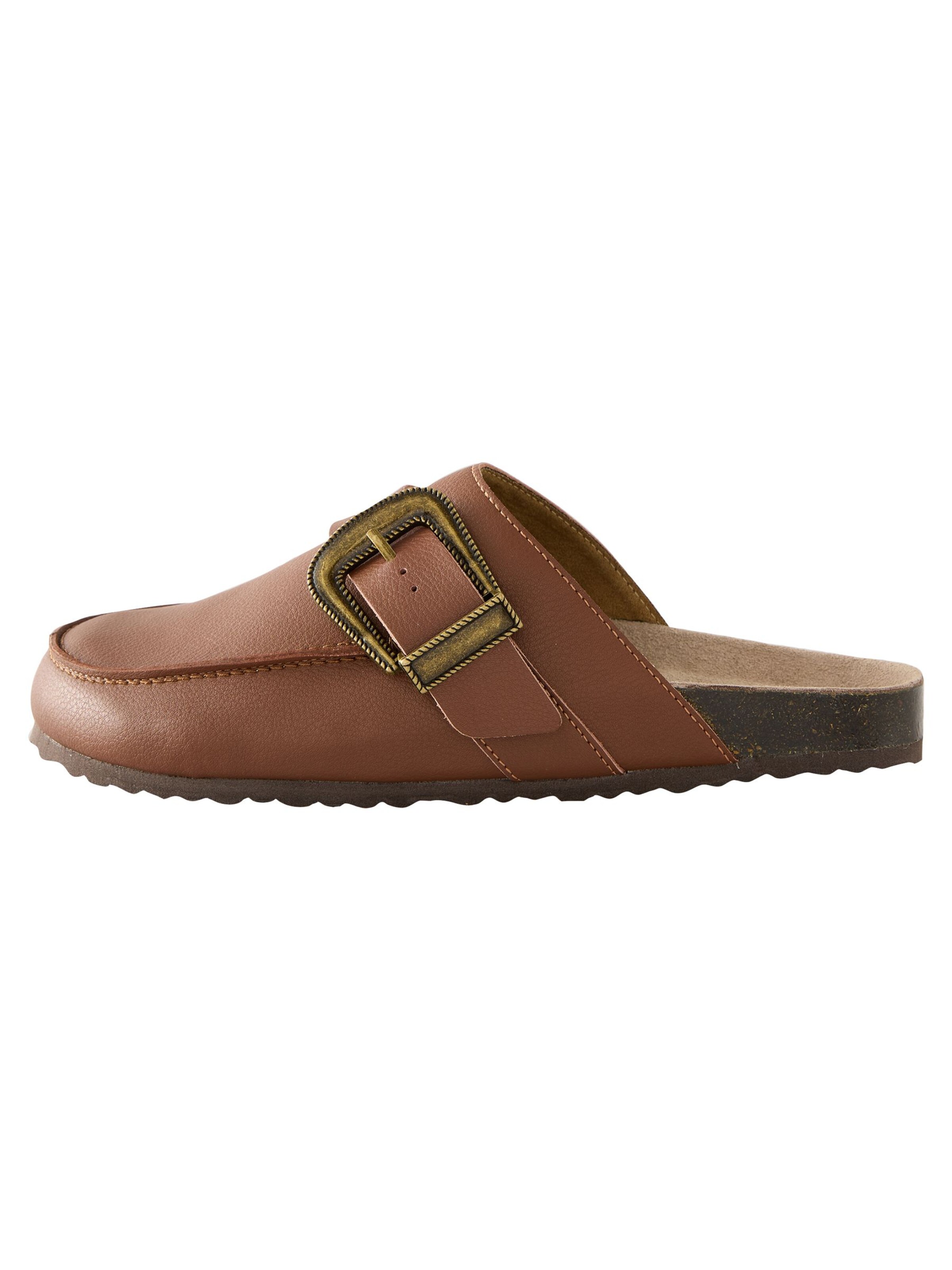 Next Clogs in Brown: front