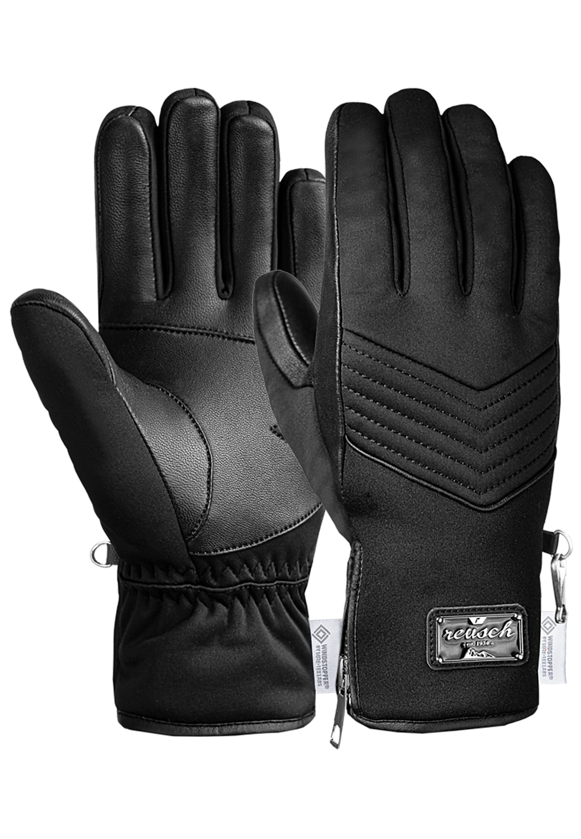 REUSCH Full finger gloves 'Daisy WINDSTOPPER®' in Black: front