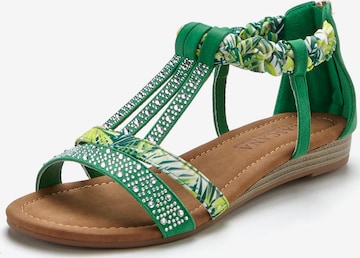 LASCANA Strap Sandals in Green: front