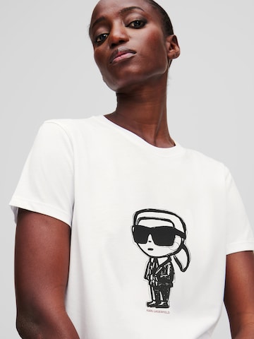 balta Karl Lagerfeld Marškinėliai