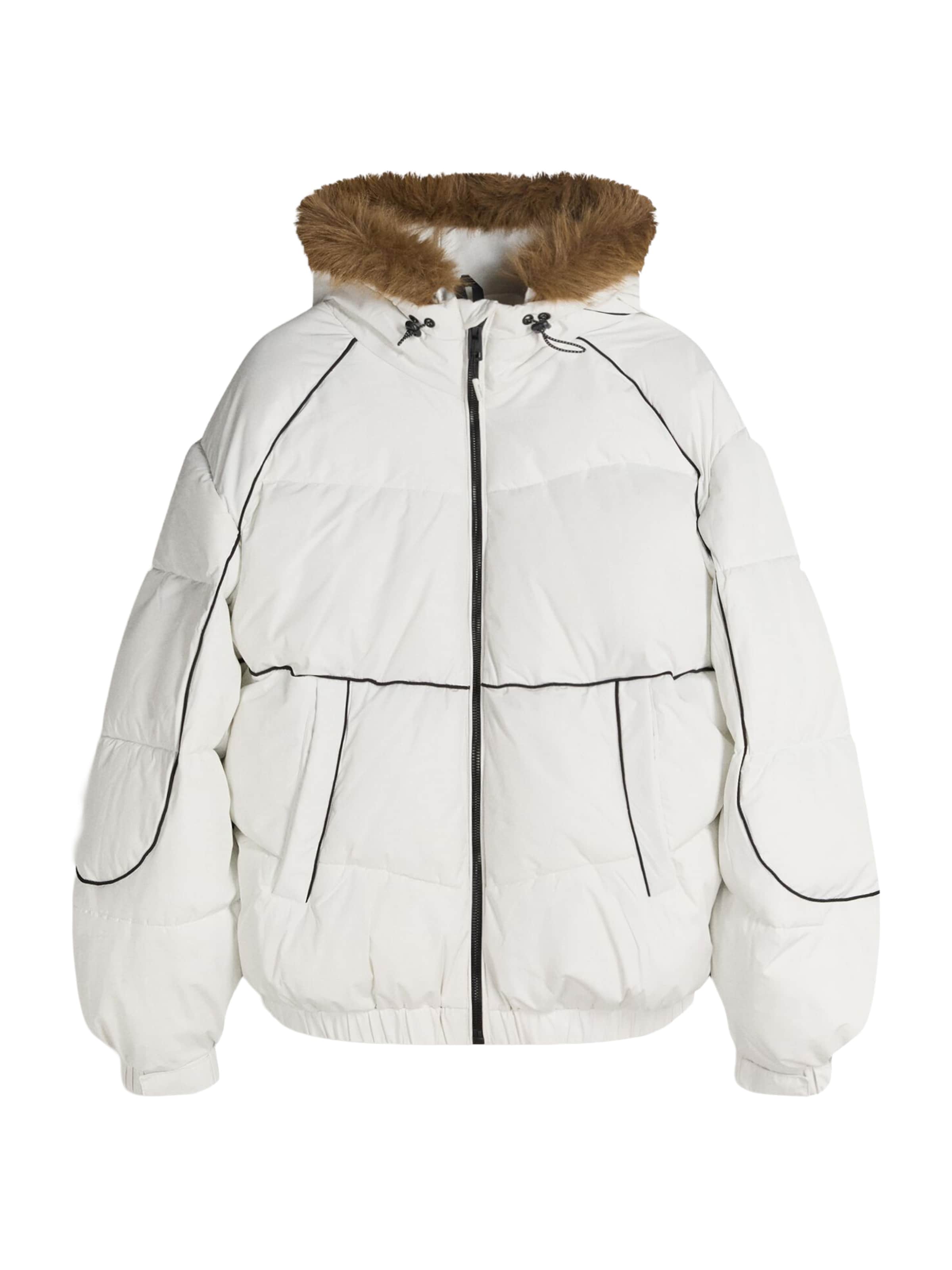 Bershka Vinterjacka i vit: framsida