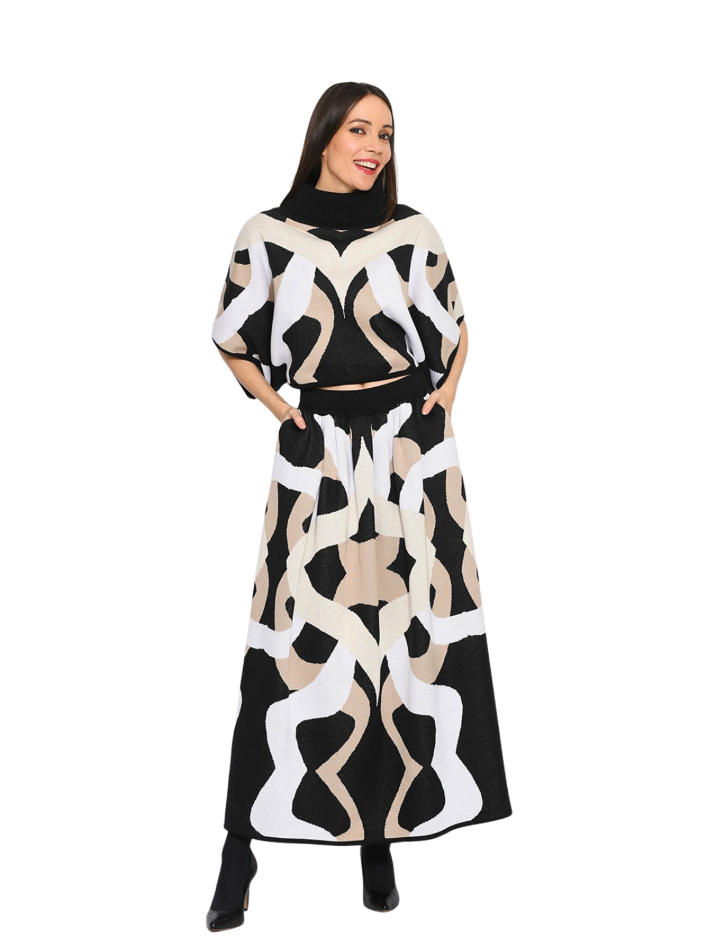 Csillag Zsuzsi - Falda 'Dreamgate Ruffled Pocket' en negro