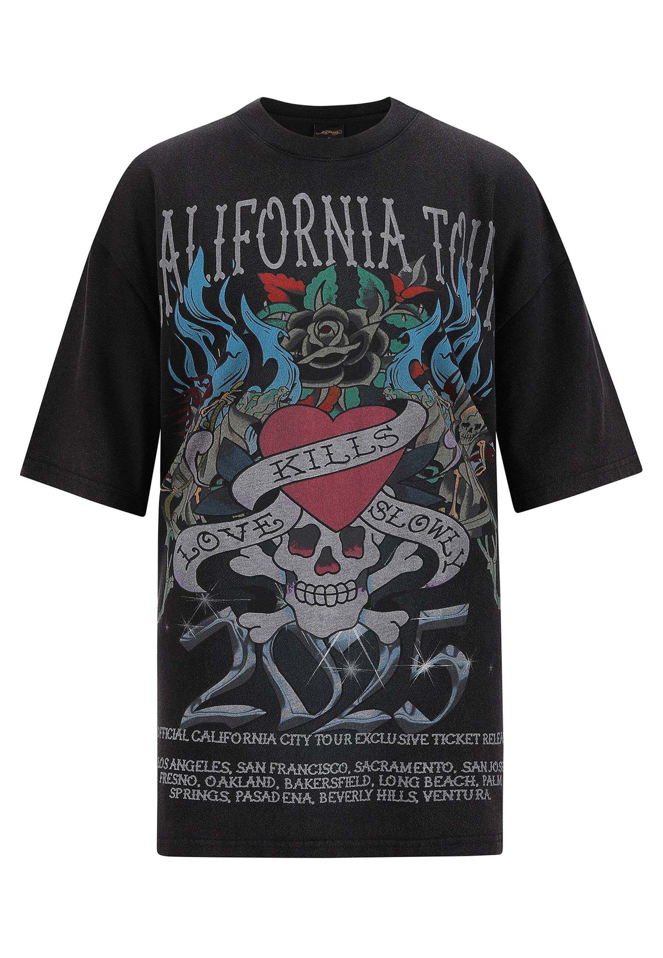 Ed Hardy T-Shirt 'California Love Kills' in Schwarz: Vorderseite