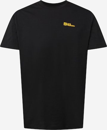 JACK WOLFSKIN Performance Shirt 'ESSENTIAL' in Black: front
