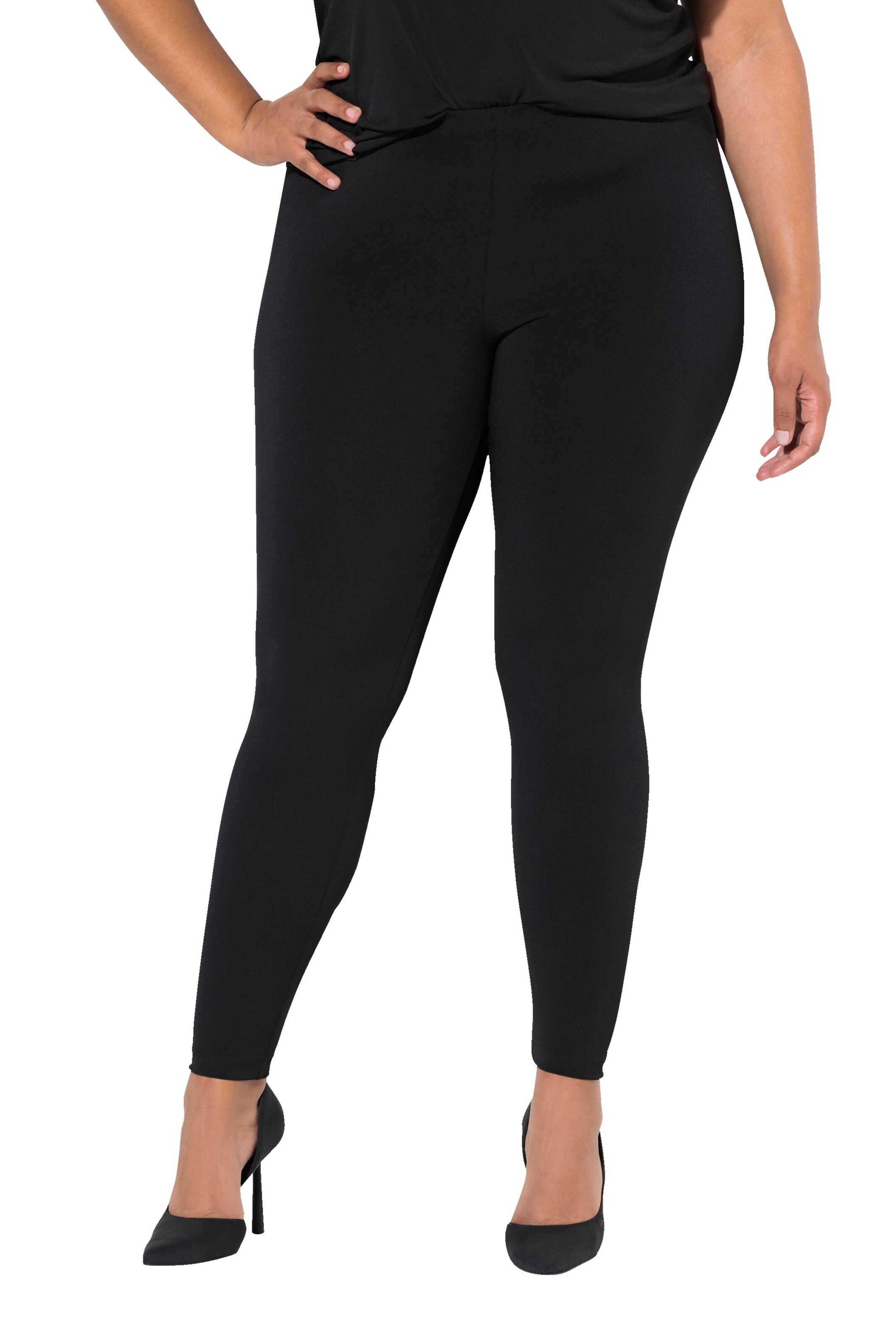 Ulla Popken Skinny Hose in Schwarz: Vorderseite