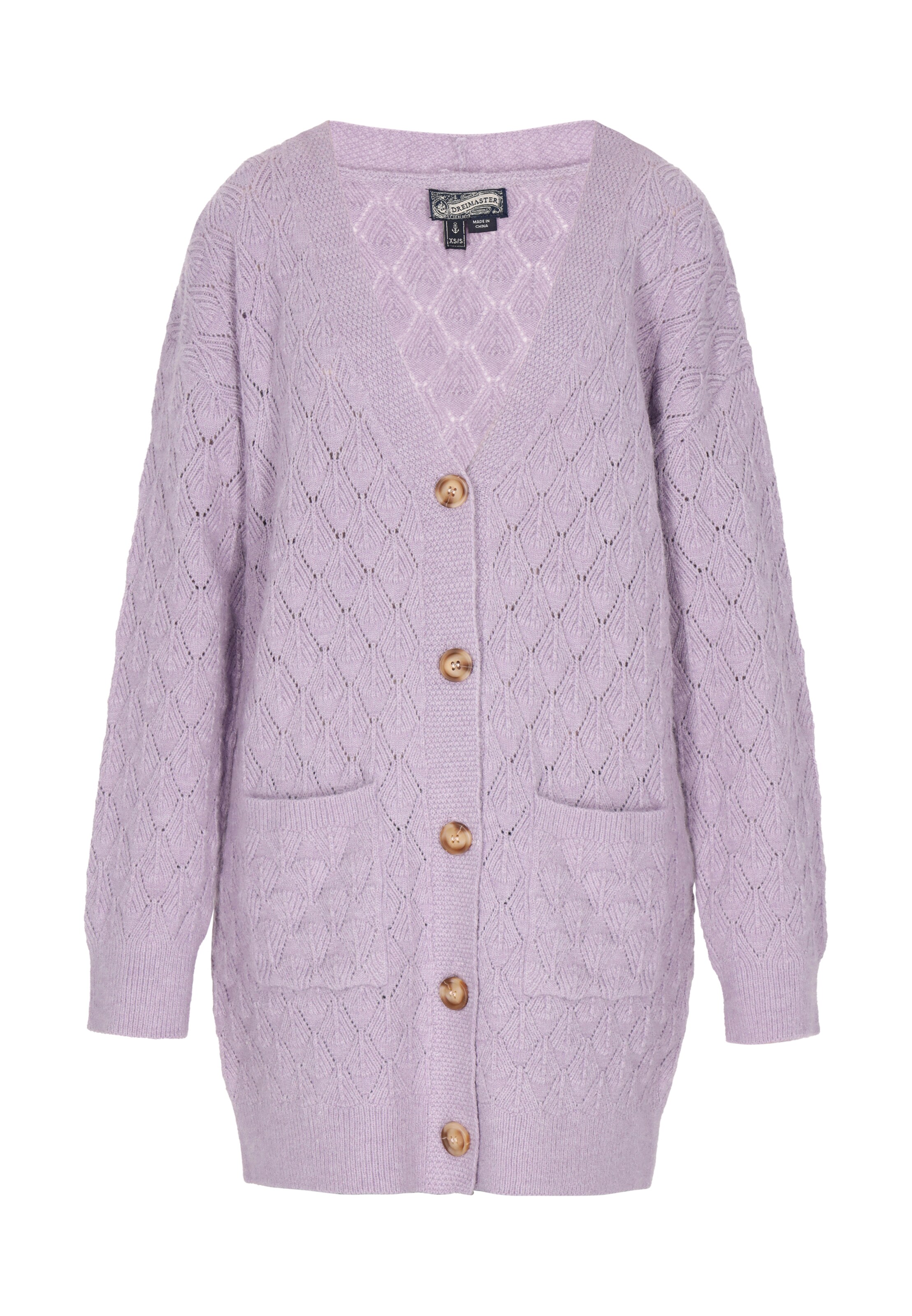 DreiMaster Vintage Strickjacke in Lila: Vorderseite