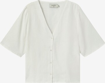 Camicia da donna 'Hemp Libelula' di Thinking MU in bianco: frontale