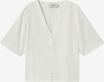 Camicia da donna 'Hemp Libelula' di Thinking MU in bianco: frontale