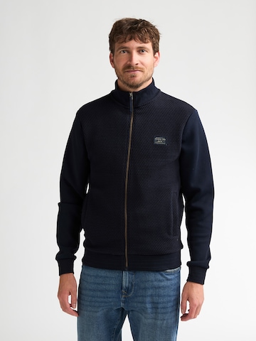 Petrol Industries - Sudadera con cremallera en azul: frente