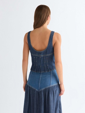 WRANGLER - Top 'Pleated Corset' en azul