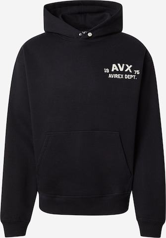 Bluză de molton de la Avirex pe negru: față