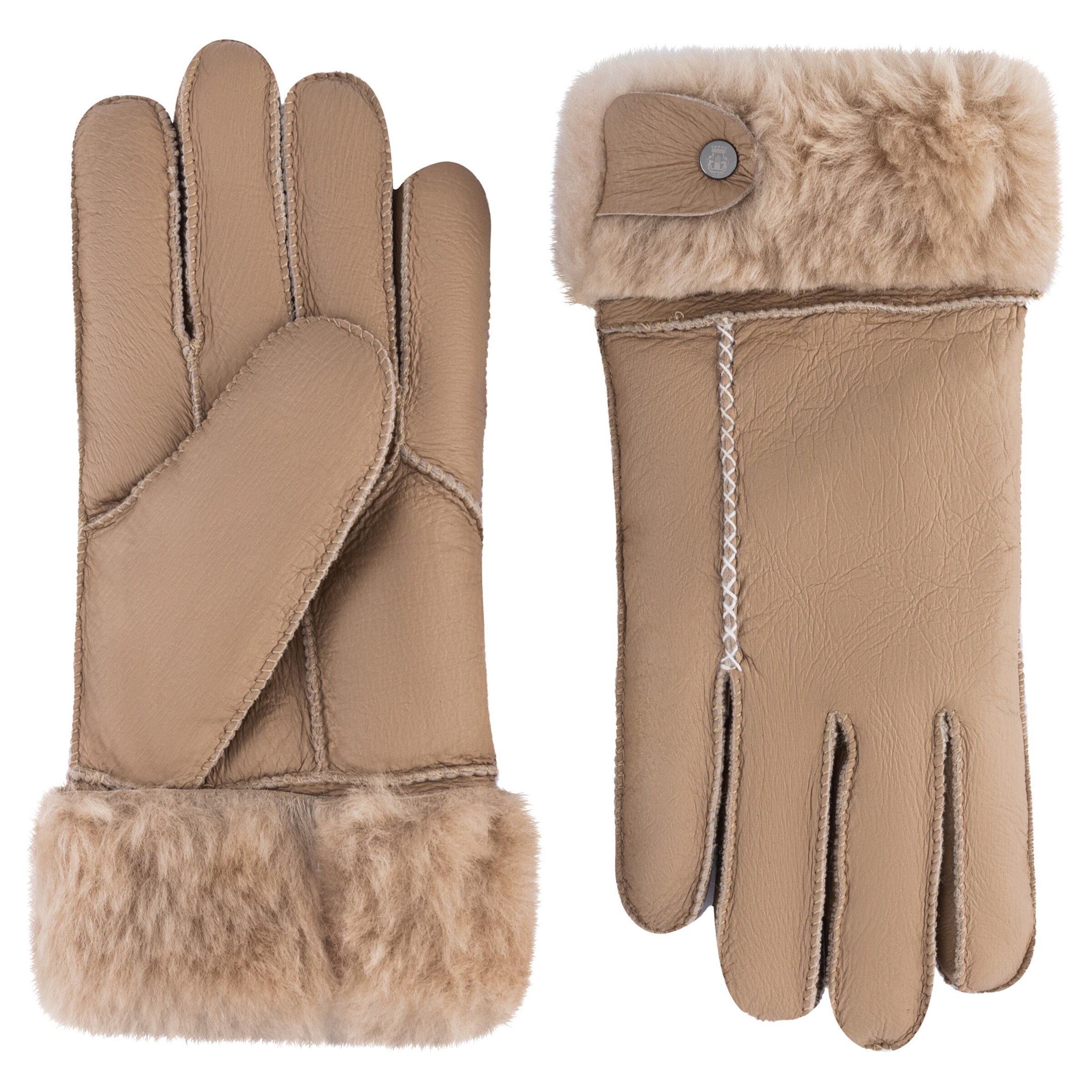 Mezzoguanti 'VIK' di Roeckl in beige: frontale