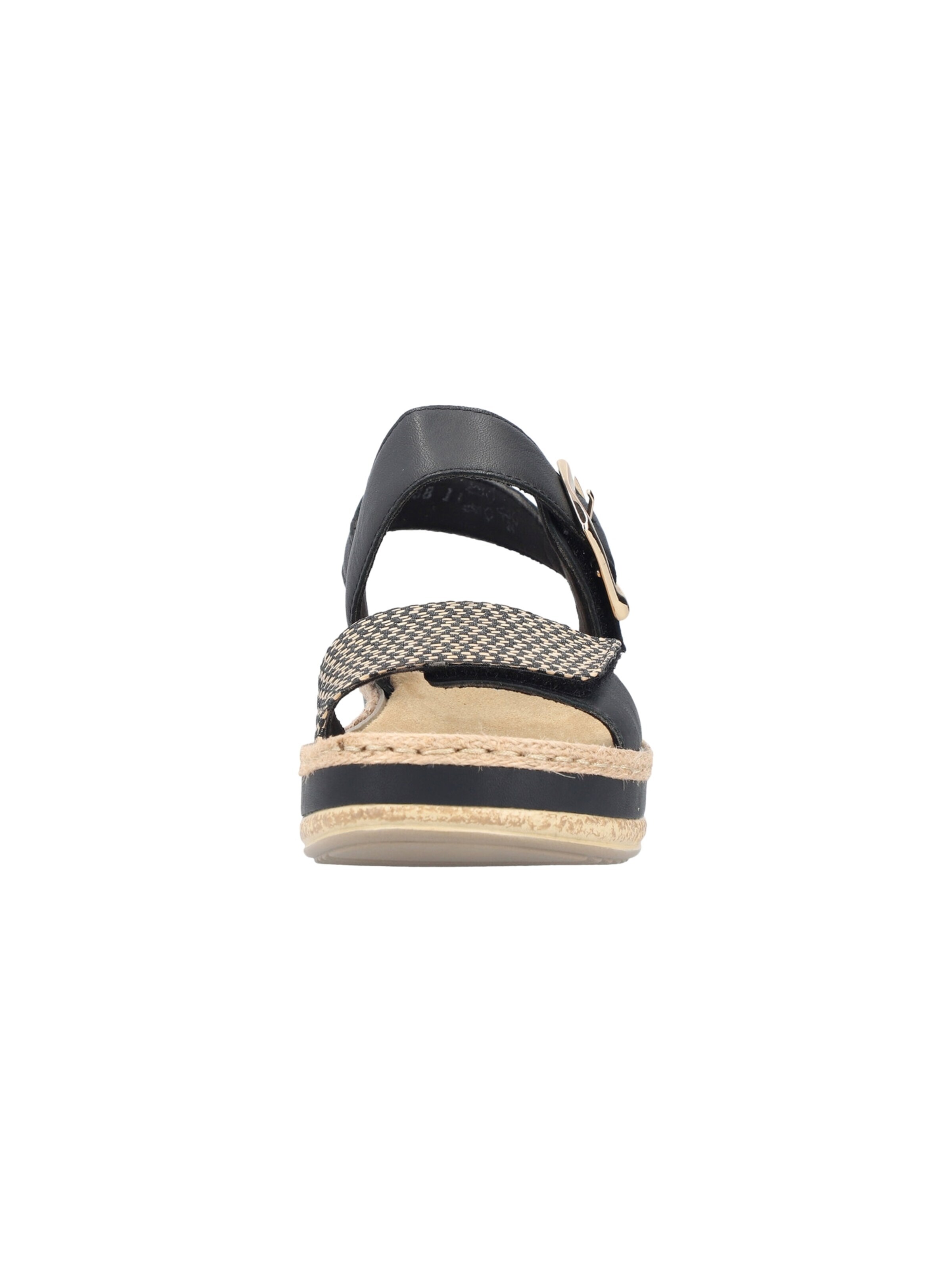 Sandales 'Rimo-Sandalen aus Leder mit Keilabsatz' Rieker en argent