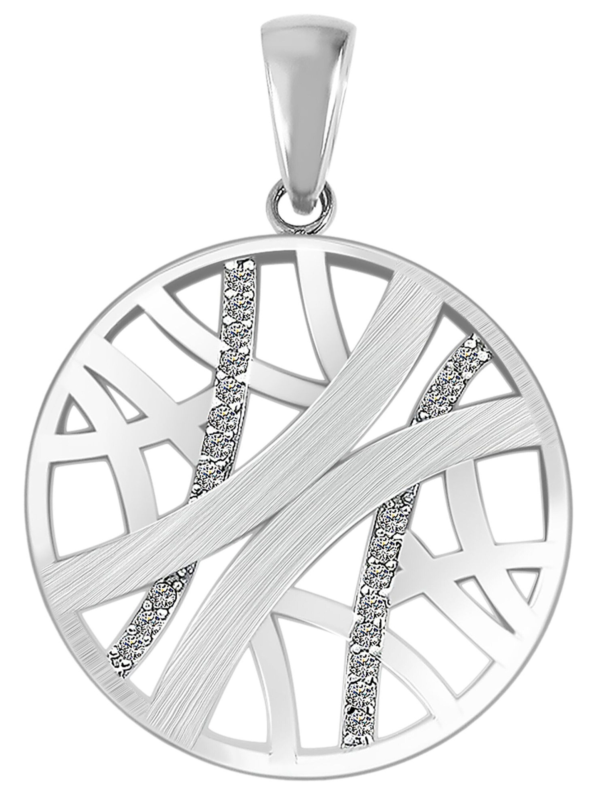 Akzent Pendant '"Mayumi" aus 925 Sterlingsilber, rhodiniert, langlebig' in Silver: front