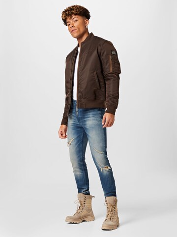 Veste mi-saison 'Airforce' Schott NYC en marron