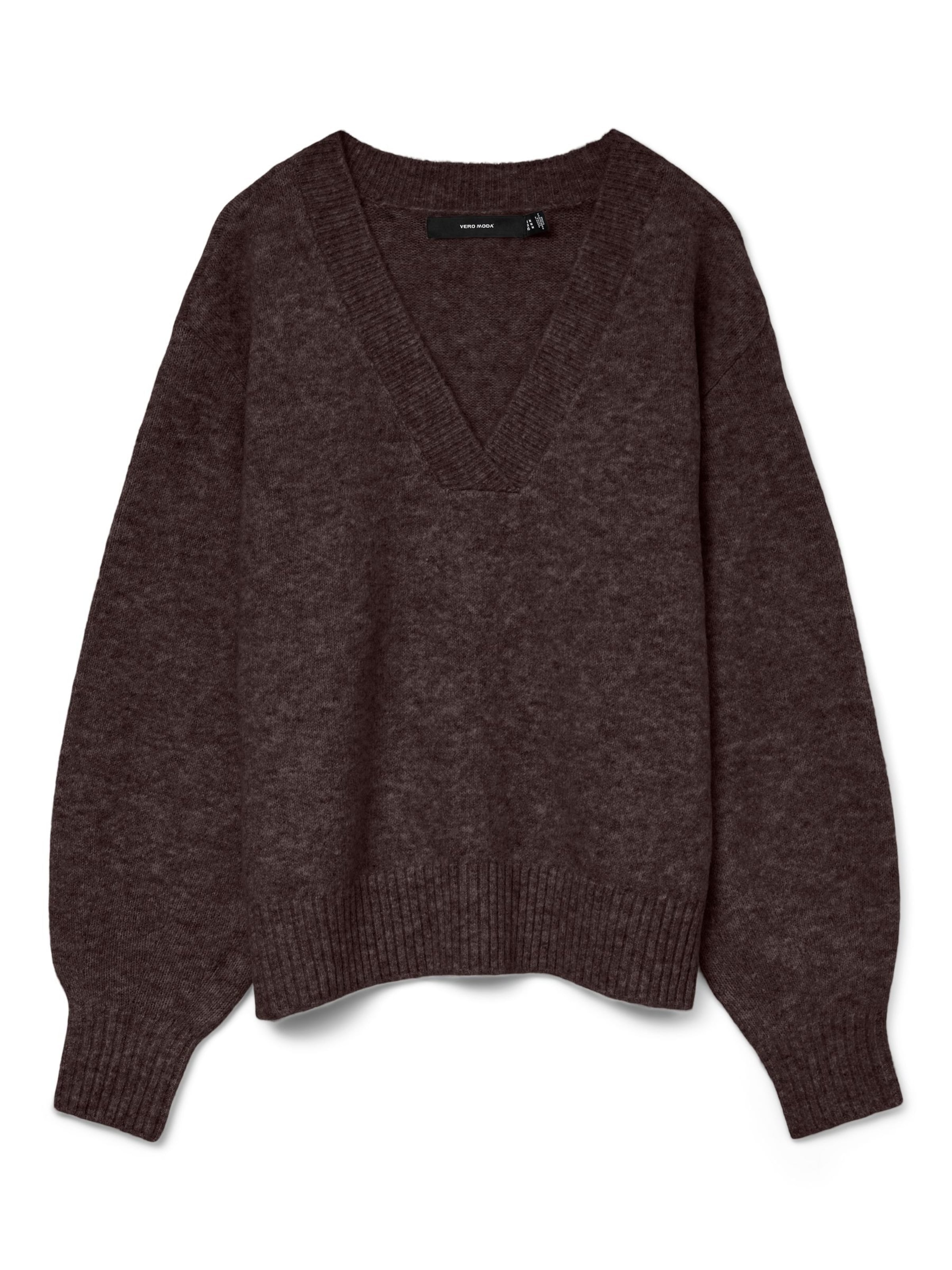 Vero Moda Curve Pulóver 'VMCBoom' - barna: elől