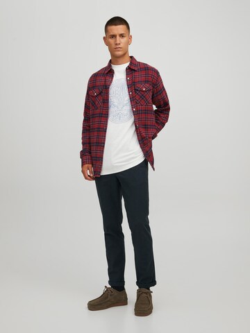 JACK & JONES Regular Fit Hemd 'Sheridan' in Rot