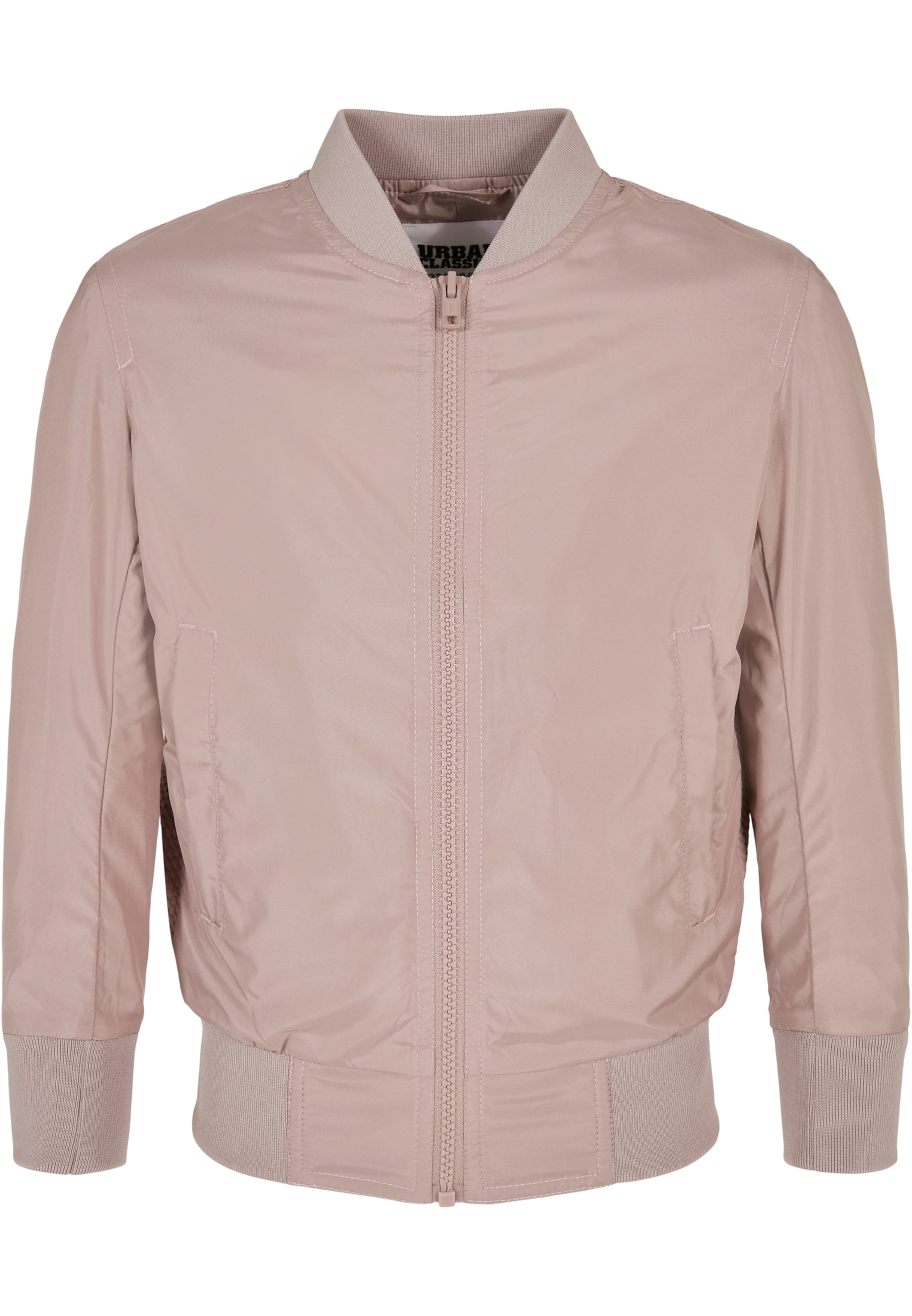 Urban Classics Φθινοπωρινό και ανοιξιάτικο μπουφάν σε ροζ: μπροστά