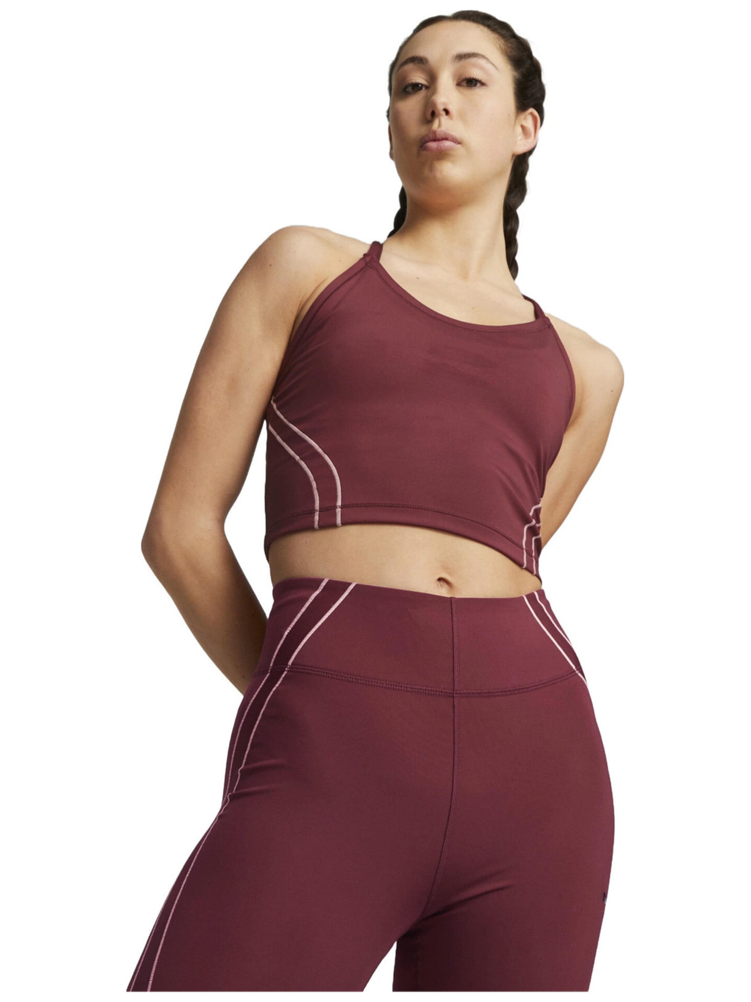 Top sportivo 'Puma Studio Ultrabare Crop Top Dark Jasper' di PUMA in rosso