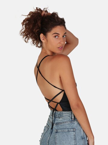 OW Collection Shirt bodysuit 'BLISS' in Black