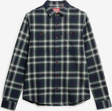 Superdry Button Up Shirt in Green: front