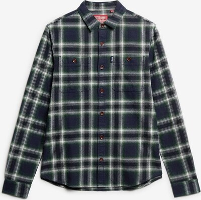 Superdry Button Up Shirt in Petrol / Dark green / White, Item view