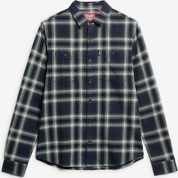 Superdry Comfort fit Button Up Shirt in Green: front