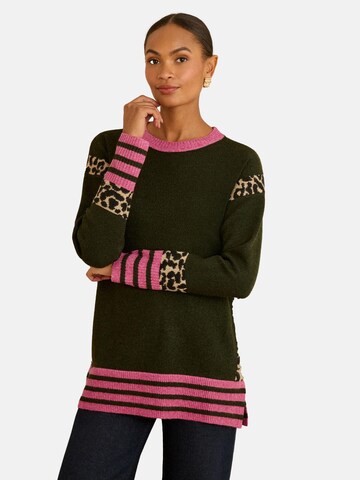 Pullover di love & roses in verde: frontale