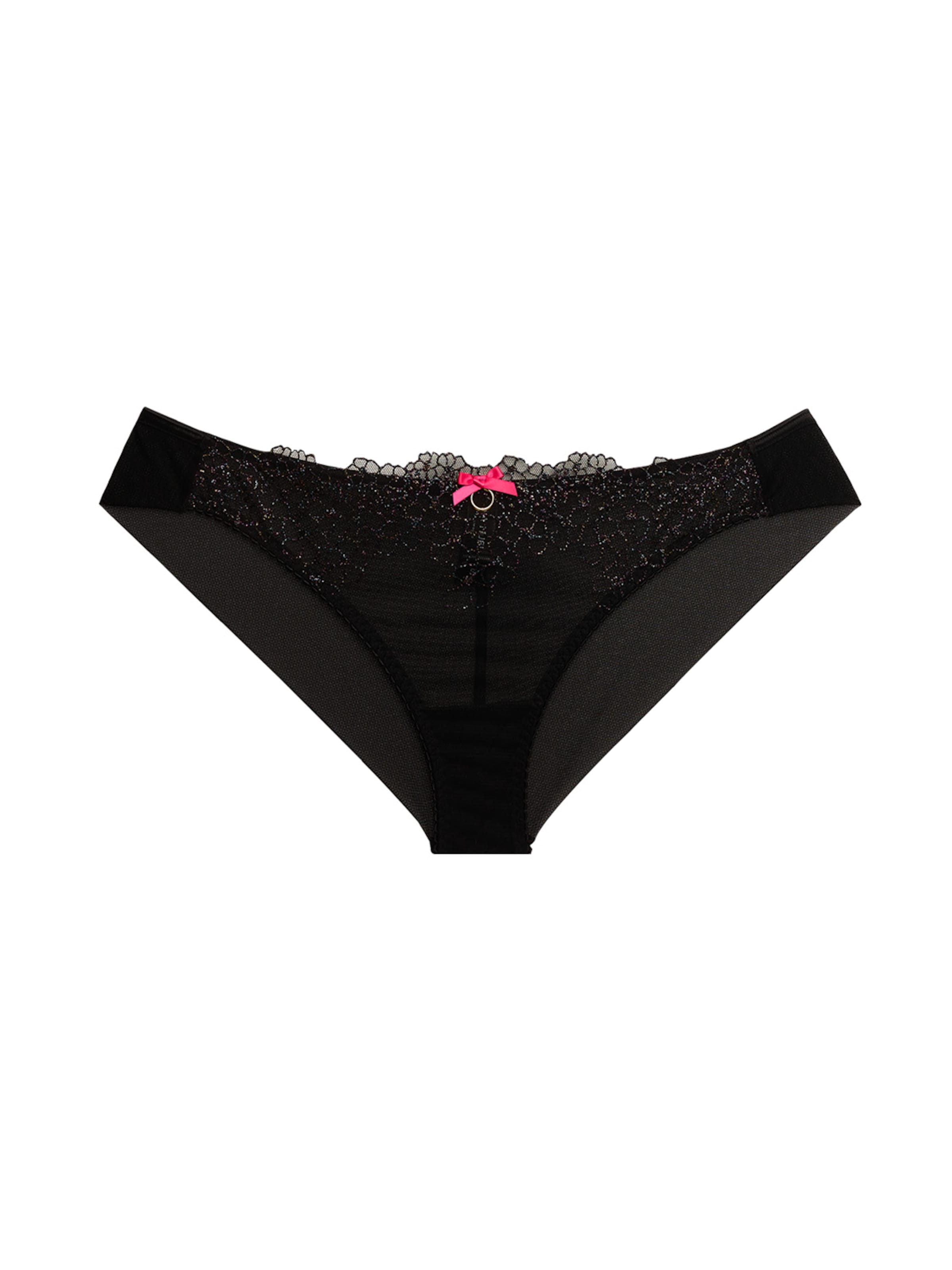 La Muel Lingerie Slip 'embroidery opal' in Black: front