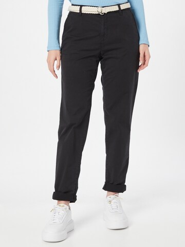 ESPRIT Normální Chino kalhoty – černá: přední strana