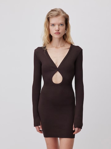 LeGer by Lena Gercke Knitted dress 'Taira' in Brown: front