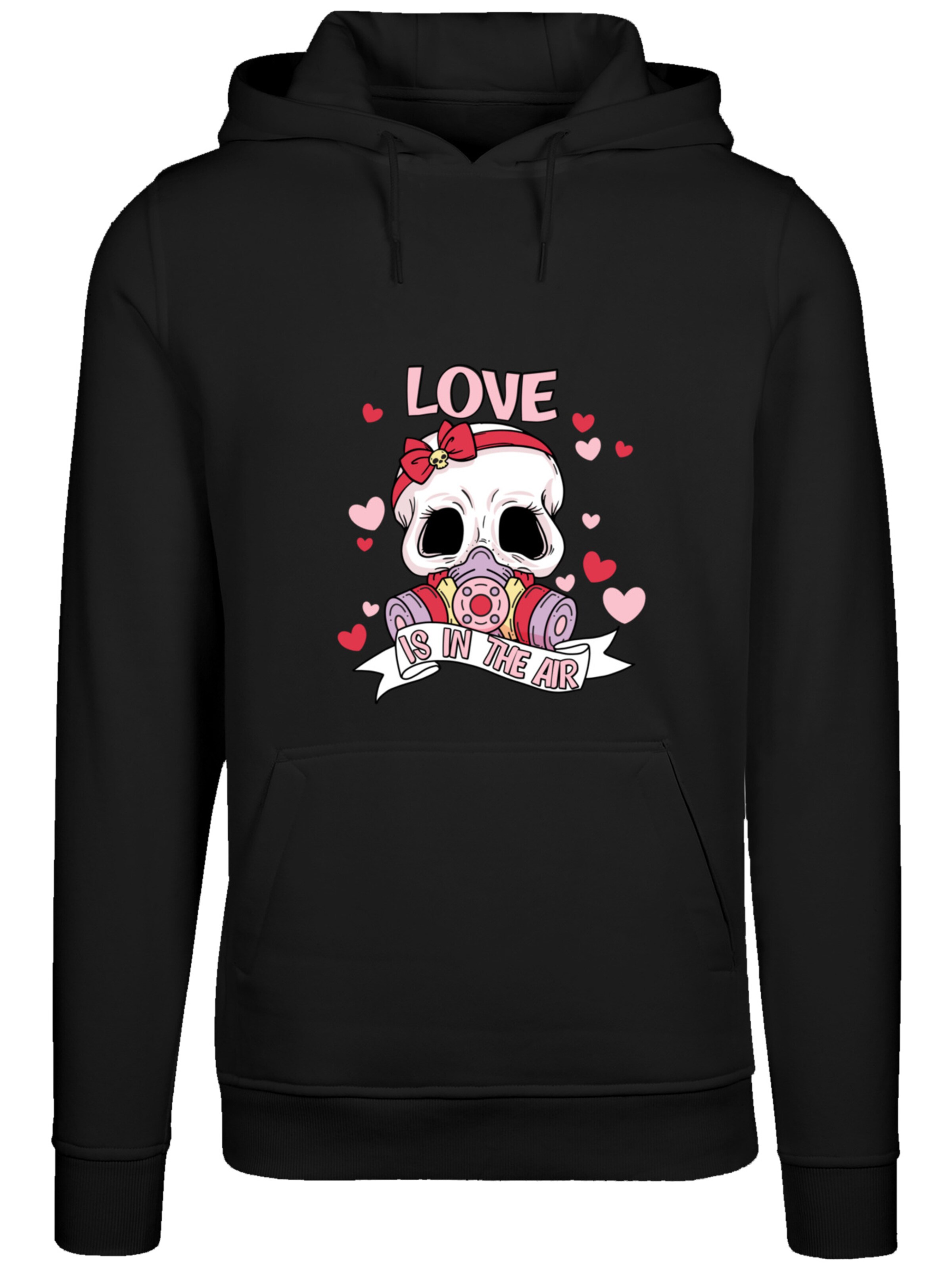 F4NT4STIC Sweatshirt 'Anti Valentinstag LOVE is in the air' in Schwarz: Vorderseite