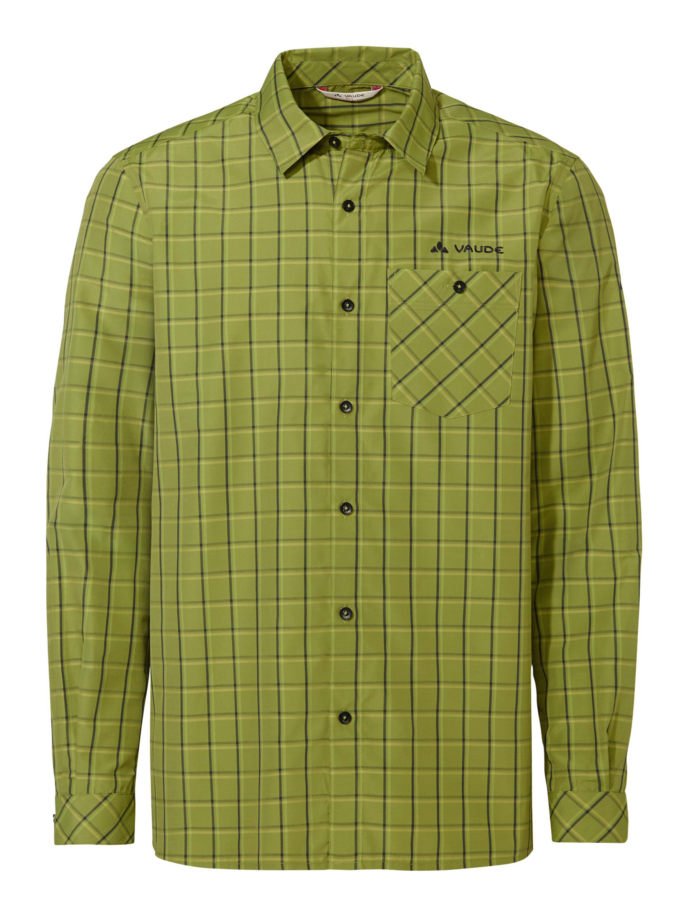 VAUDE Regular fit Athletic button up shirt in Green: front