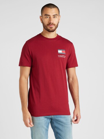 Tommy Jeans T-Shirt 'ESSENTIAL' in Rot: Vorderseite