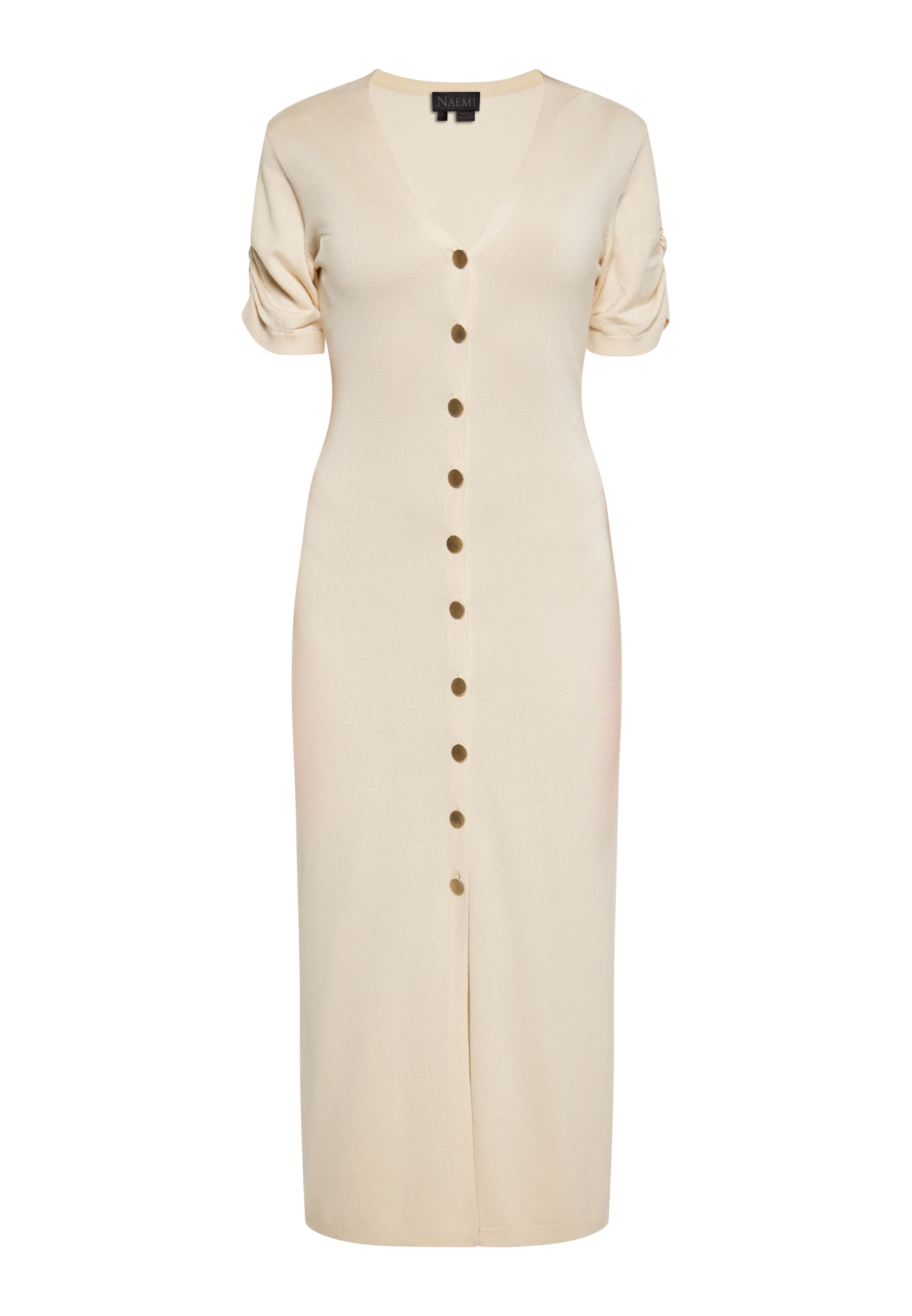 NAEMI - Vestido de punto en beige: frente