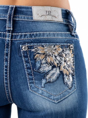 Miss Me Skinny Jeans 'Coral Flower Leaves Jeans' in Blue