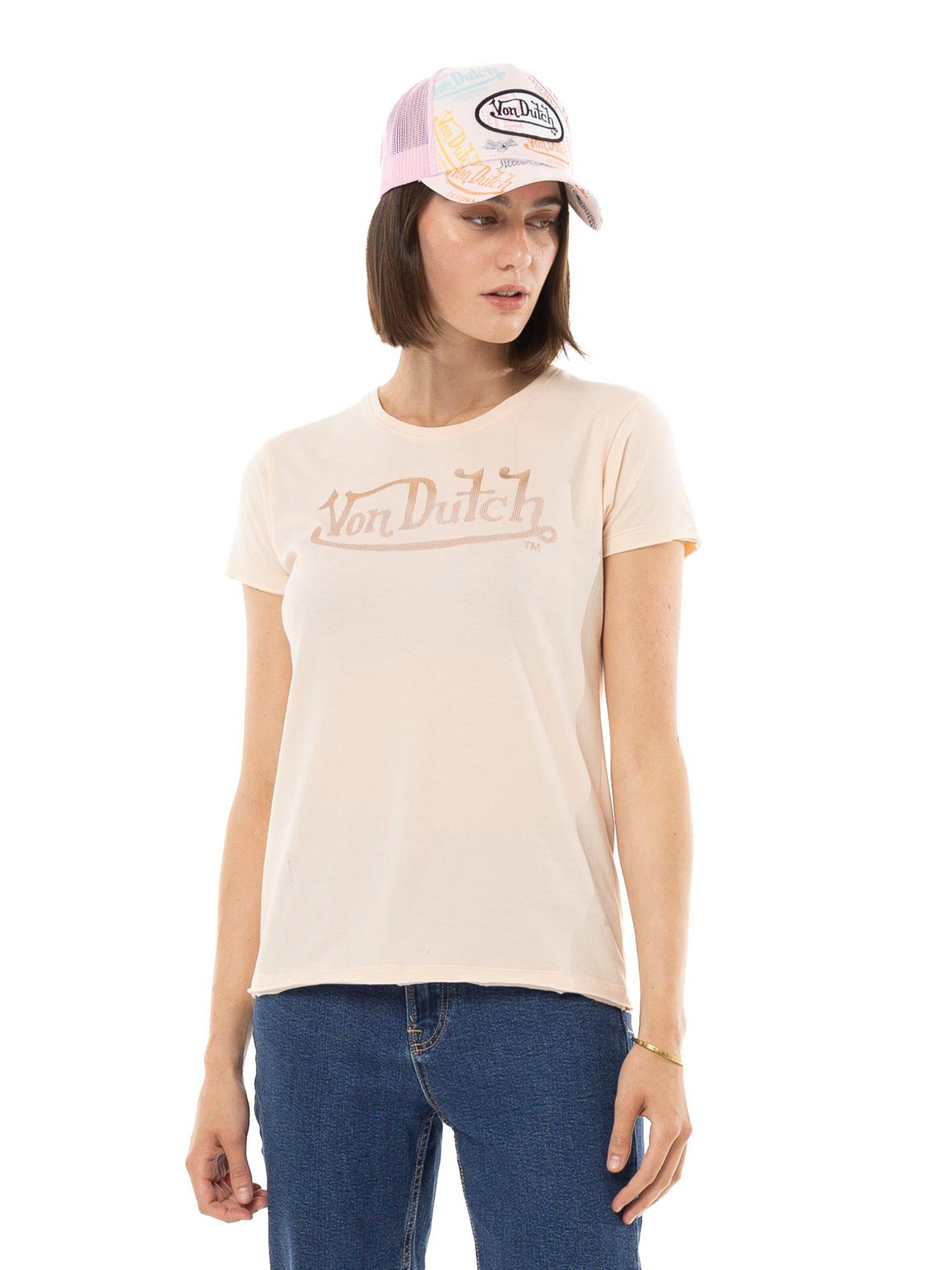 Von Dutch Shirt 'Logo Dot' in Beige: front