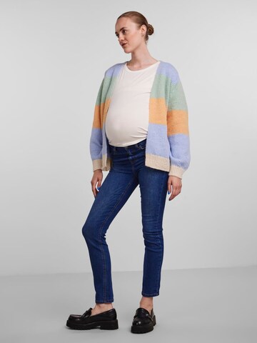 Pieces Maternity Knit cardigan 'OLINE' in Blue