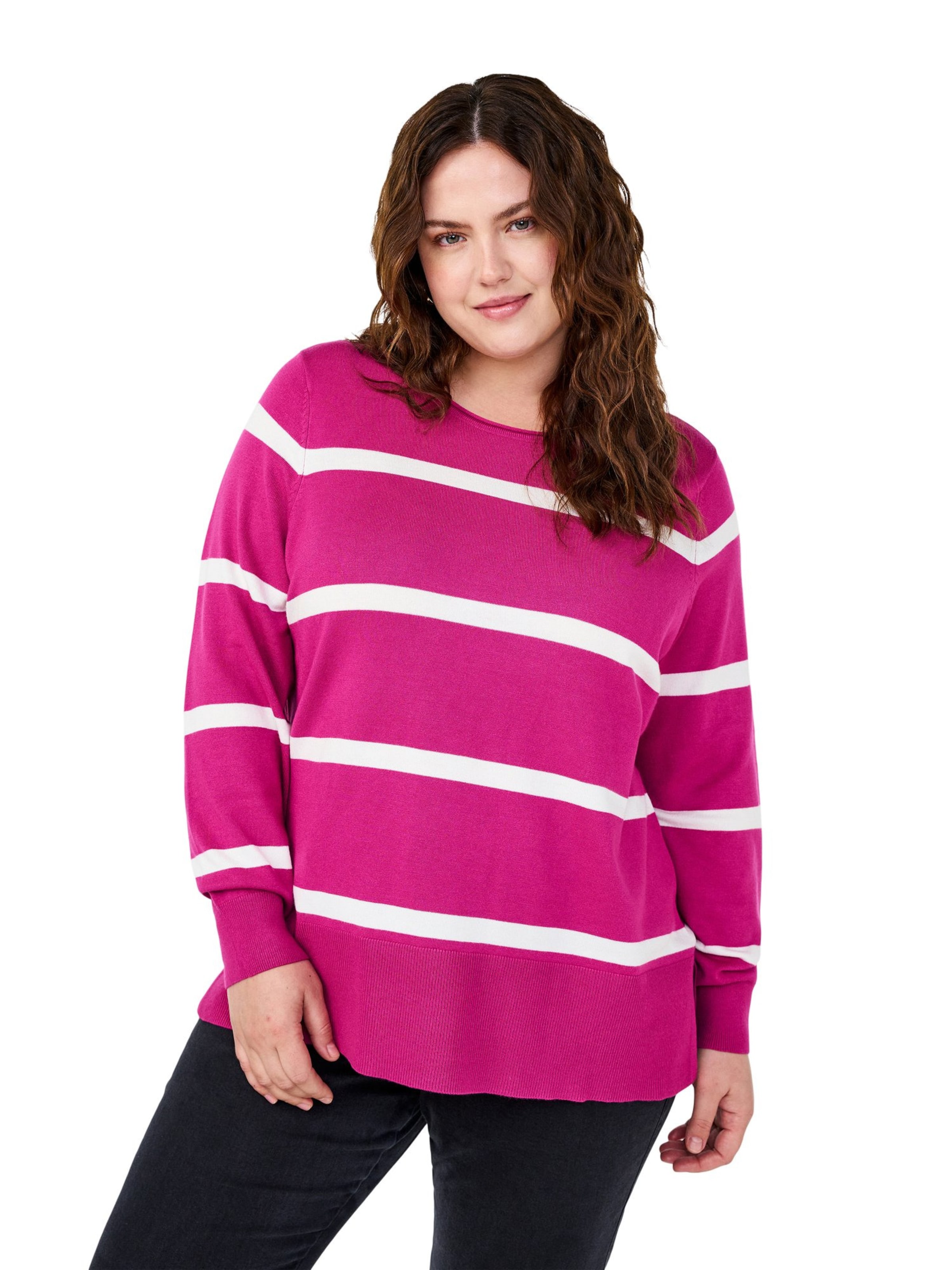 Zizzi Pullover 'Cacarrie' in Pink: Vorderseite