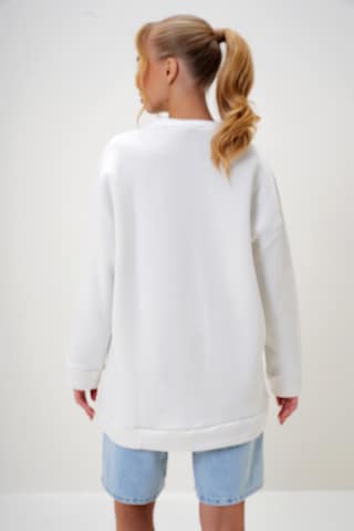 Sweat-shirt Trend Alaçatı Stili en blanc