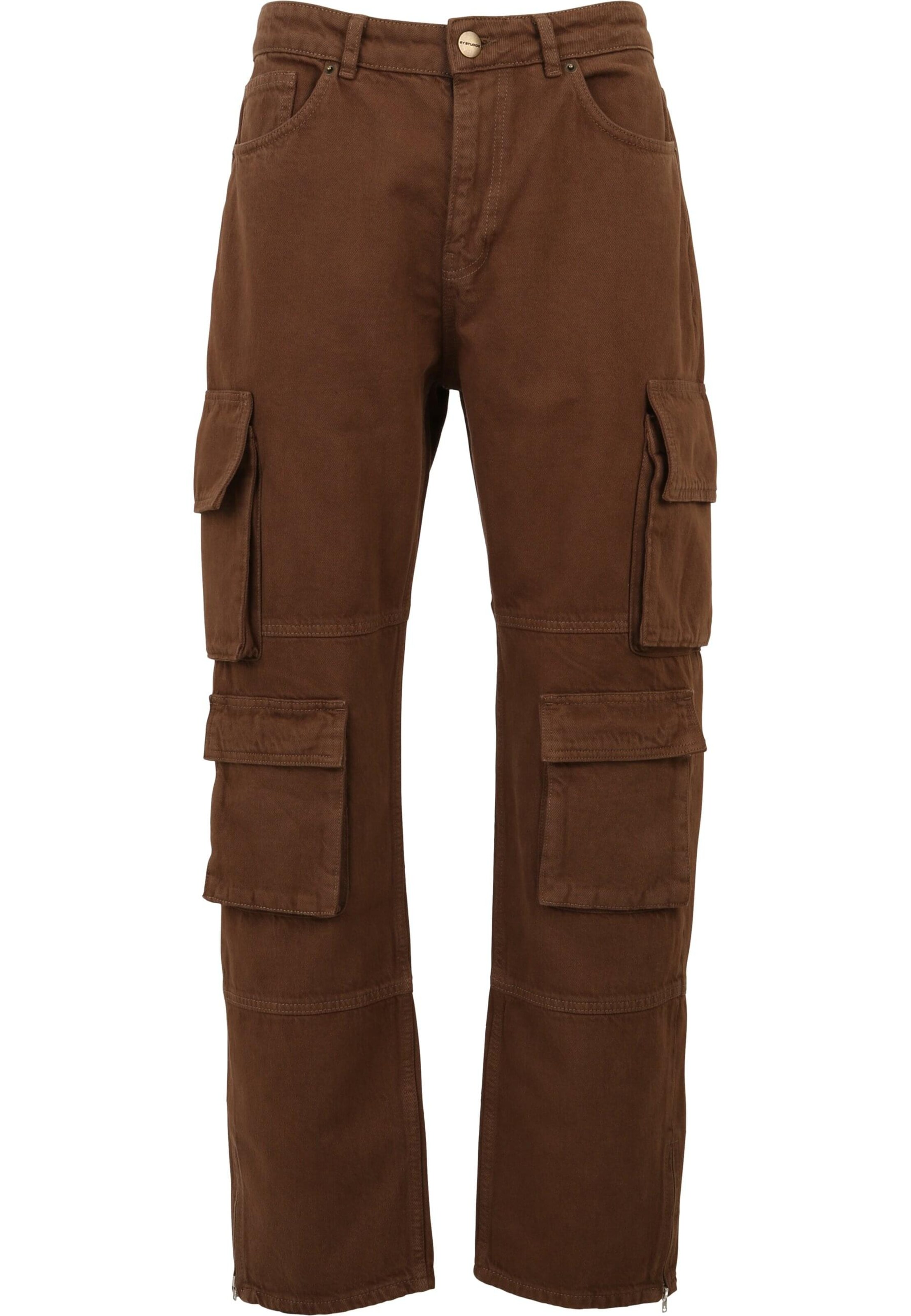 2Y Premium Cargobroek 'Kiran' in Bruin: voorkant