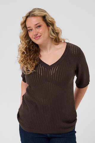 Pull-over 'KCabeline' KAFFE CURVE en marron : devant