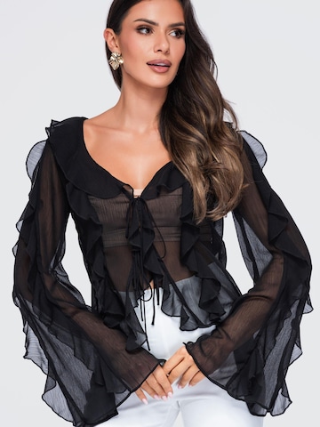 Ombre Bluse‌‌‌‌‌‌‌‌ in Schwarz: Vorderseite